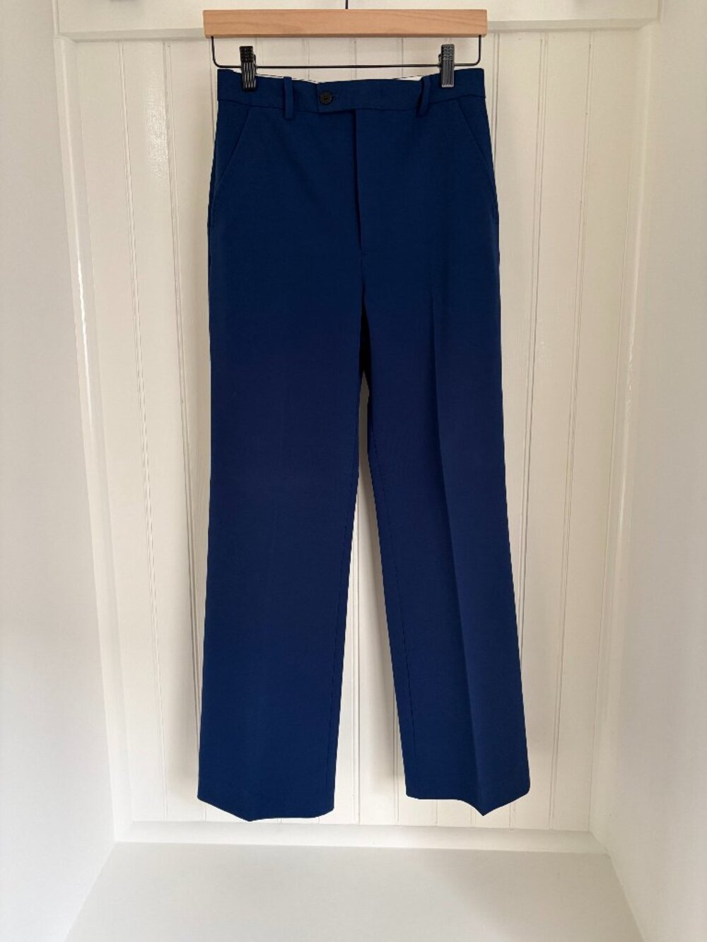 Joseph Tropez Wool Trousers — Cobalt Blue High Waist Straight Leg, US 4